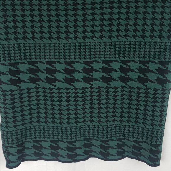 Carmen Marc Valvo Women's Small Green & Black Houndstooth Skirt - Picture 6 of 10